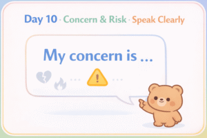 하루 10분 영어 회화 | 감정 없이 리스크로 반대·우려 말하기 2 ChatGPT Image 2026년 1월 7일 오전 10 25 52 1