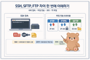 SSH, SFTP, FTP 차이 정리: 서버 접속 이해하기 10 ChatGPT Image 2026년 3월 18일 오전 11 03 18