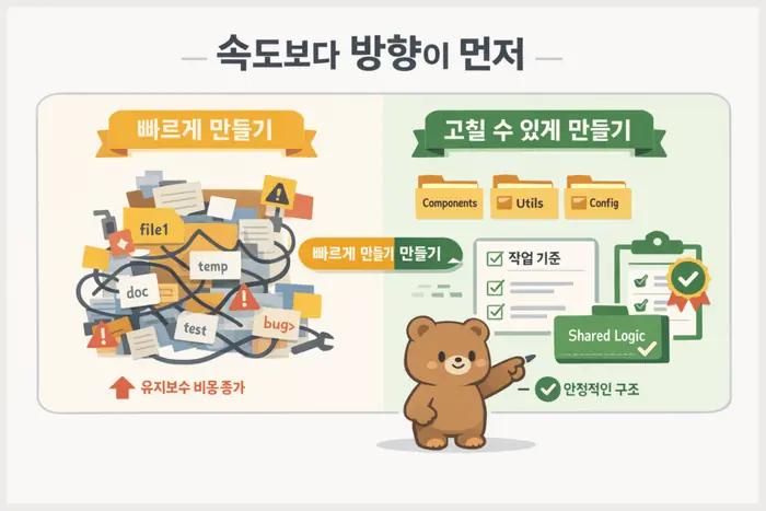 바이브 코딩 주의사항: AI 코딩 전 확인할 코드 품질 기준 핵심 개념을 설명하는 첫 번째 본문 이미지