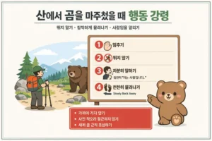 곰 만났을 때 대처법: 등산 중 안전하게 행동하는 기준 대표 이미지