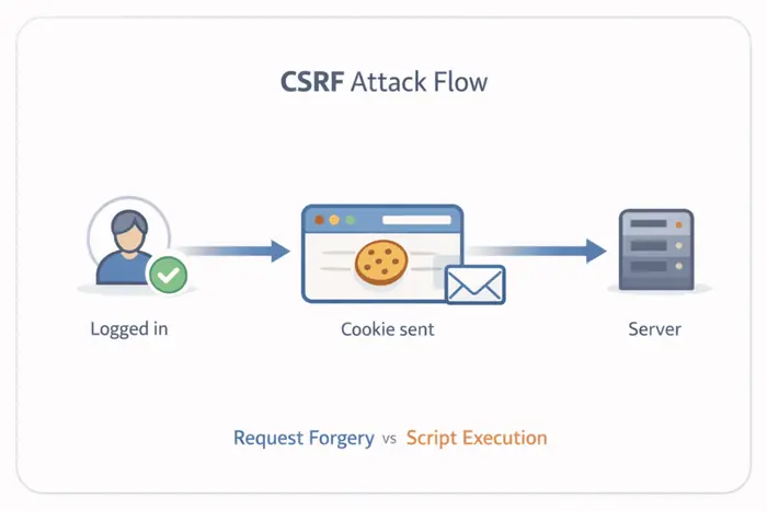 CSRF XSS 차이: 프론트엔드 보안 공격 구분법 핵심 내용을 설명하는 본문 이미지