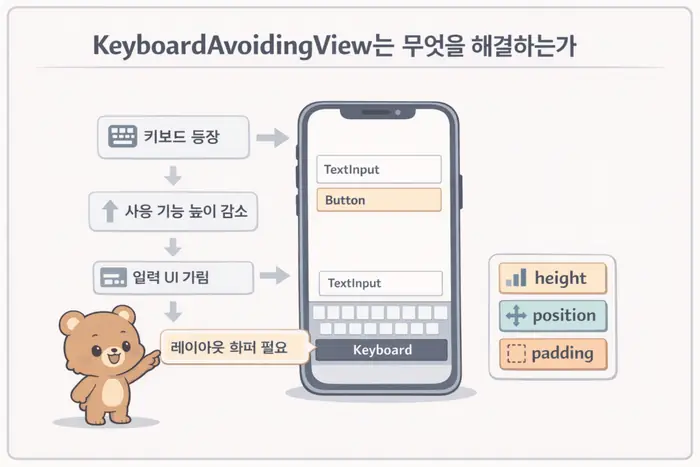 Expo KeyboardAvoidingView 사용법: 키보드 가림 해결 핵심 개념을 설명하는 첫 번째 본문 이미지