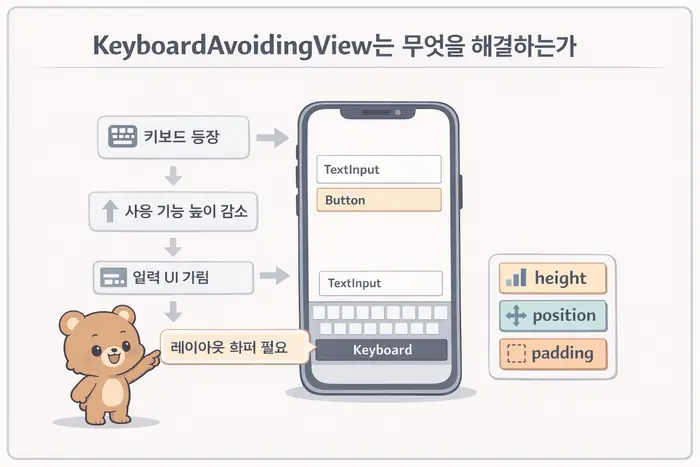 Expo KeyboardAvoidingView 사용법: 키보드 가림 해결 핵심 개념을 설명하는 첫 번째 본문 이미지