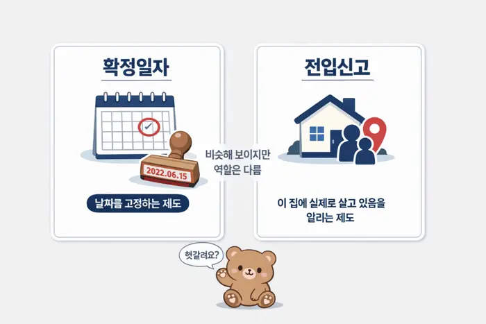 확정일자 전입신고 차이: 전세 보증금 보호 기준 핵심 개념을 설명하는 첫 번째 본문 이미지