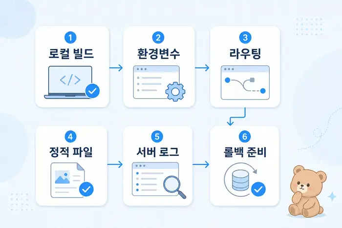프론트엔드 배포 오류 허브: 에러 메시지별 해결 글로 이동하는 체크리스트