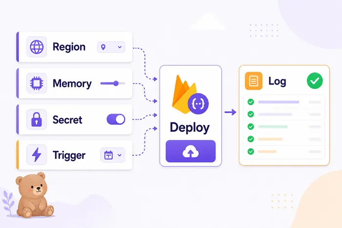 Firebase Functions v2의 region memory secret trigger deploy log 설정 구조