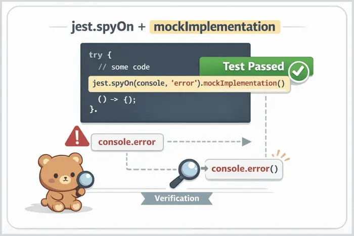 Jest console.error 테스트: try catch 에러 검증 방법 핵심 내용을 설명하는 본문 이미지