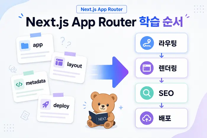 Next.js App Router 학습 순서: 라우팅, 렌더링, SEO, 배포까지 핵심 기준 정리