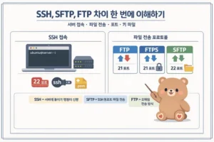 SSH SFTP FTP 차이: 서버 접속 방식별 사용 기준 대표 이미지