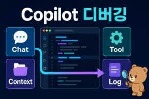 VS Code Copilot Agent Debug Log와 Chat Debug view로 응답 흐름을 추적하는 대표 이미지