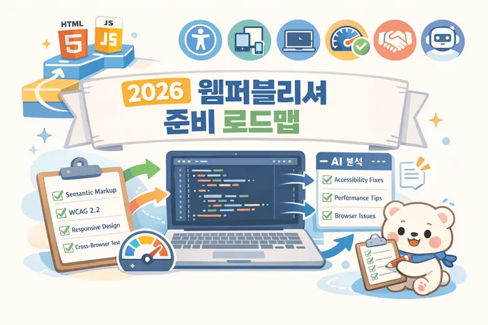 웹퍼블리셔 2026 로드맵: 포트폴리오와 AI 활용 기준 대표 이미지