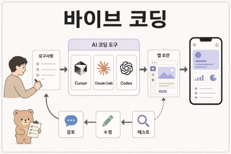 바이브 코딩과 Cursor Claude Code Codex를 활용한 AI 앱 개발 흐름