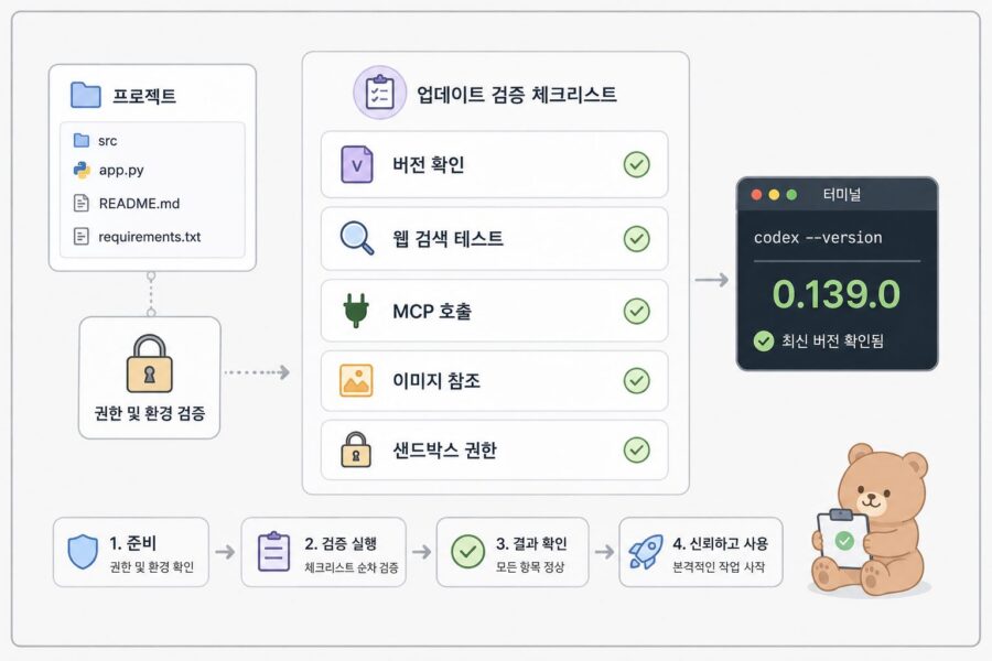 Codex CLI 업데이트 후 개발자가 확인해야 할 설치, 도구 연결, 이미지 첨부, 샌드박스 점검 체크리스트