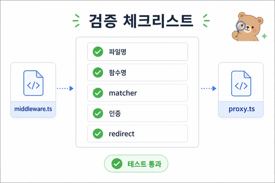 Next.js middleware에서 proxy로 마이그레이션할 때 확인할 체크리스트