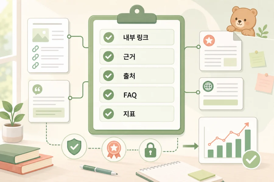 AEO 콘텐츠 개선 프로세스와 체크리스트 흐름
