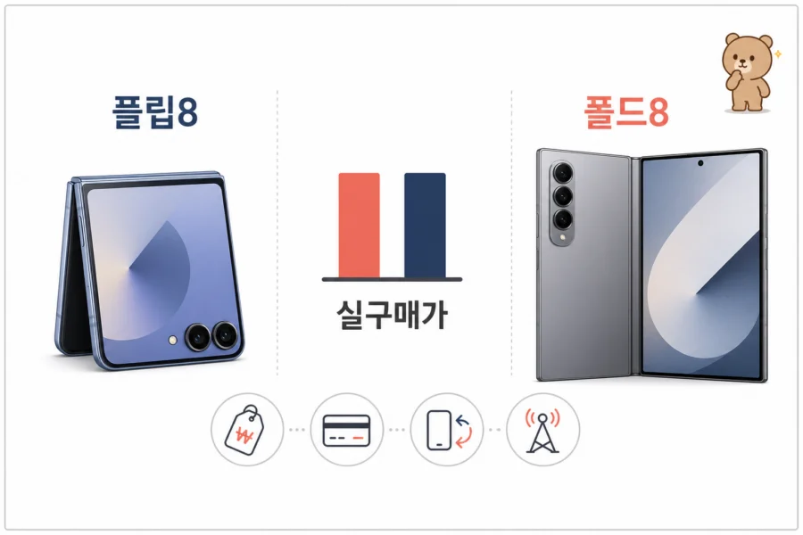 갤럭시 Z 플립8 폴드8 가격 비교