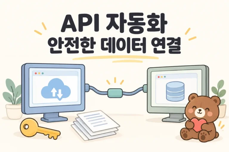 열쇠와 문서 묶음으로 표현한 안전한 API 데이터 연결 표지