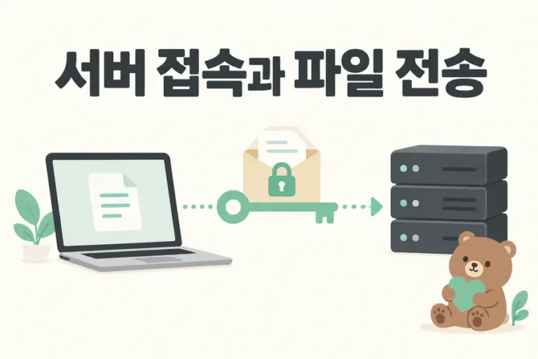 노트북과 서버를 안전하게 연결하는 서버 접속과 파일 전송 표지