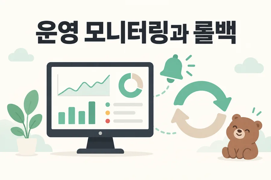 프론트엔드 운영 모니터링: 로그·알림·롤백·장애 대응 1 차트와 알림으로 표현한 운영 모니터링과 롤백 표지