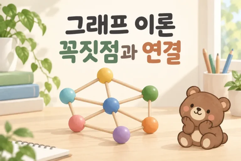 구슬과 막대 연결 모형으로 표현한 그래프 이론 표지