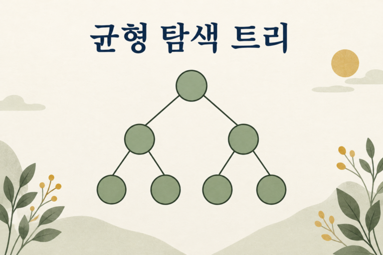 일곱 노드로 이루어진 균형 이진 트리 개념 표지