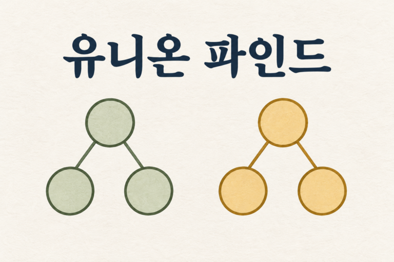 유니온 파인드의 개념을 표현한 표지 일러스트