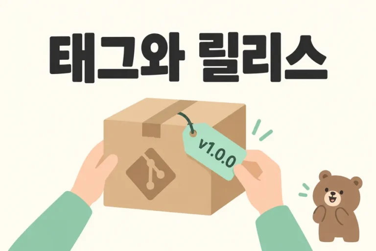 버전 태그를 붙인 패키지로 표현한 태그와 릴리스 표지