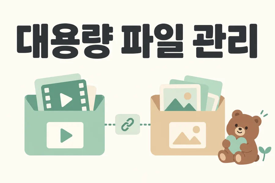 영상과 이미지 보관함으로 표현한 대용량 파일 관리 표지