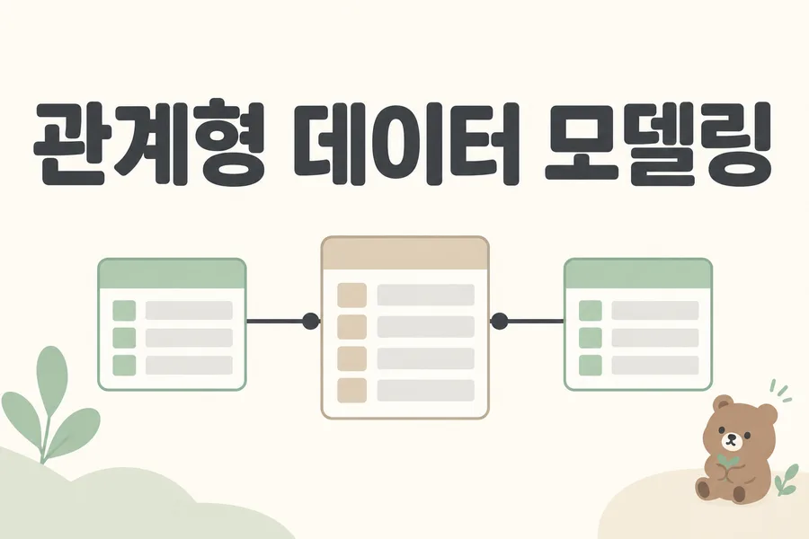 연결된 데이터 카드로 표현한 관계형 데이터 모델링 표지