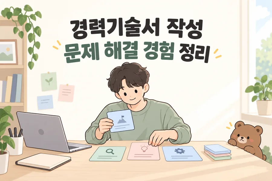 경력기술서 작성 문제 해결 경험 정리 주제 일러스트