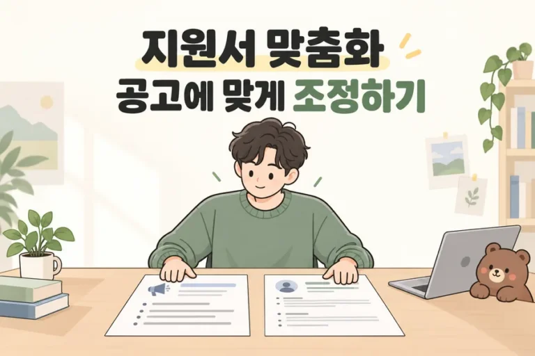 지원서 맞춤화 공고에 맞게 조정하기 주제 일러스트