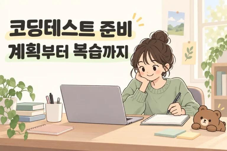 코딩테스트 준비 계획부터 복습까지 주제 일러스트