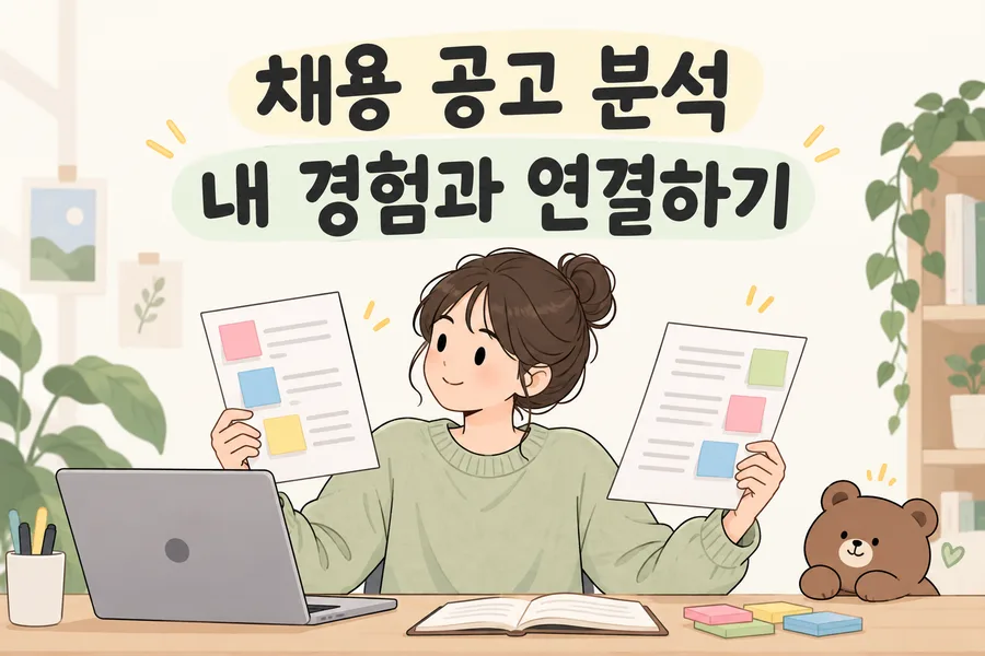 채용 공고 분석 내 경험과 연결하기 주제 일러스트
