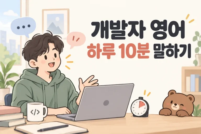 개발자 영어 하루 10분 말하기 주제 일러스트