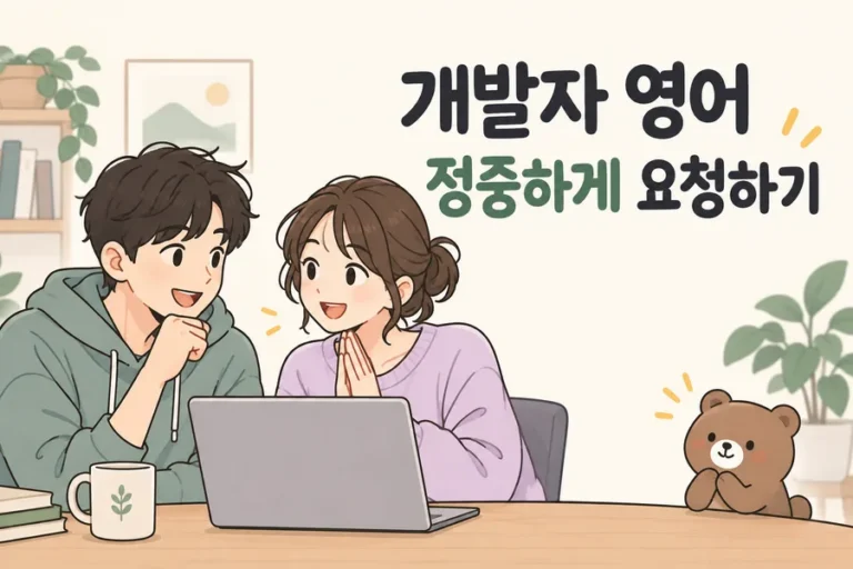 개발자 영어 정중하게 요청하기 주제 일러스트