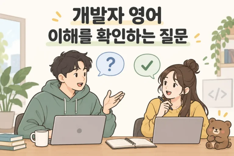 개발자 영어 이해를 확인하는 질문 주제 일러스트