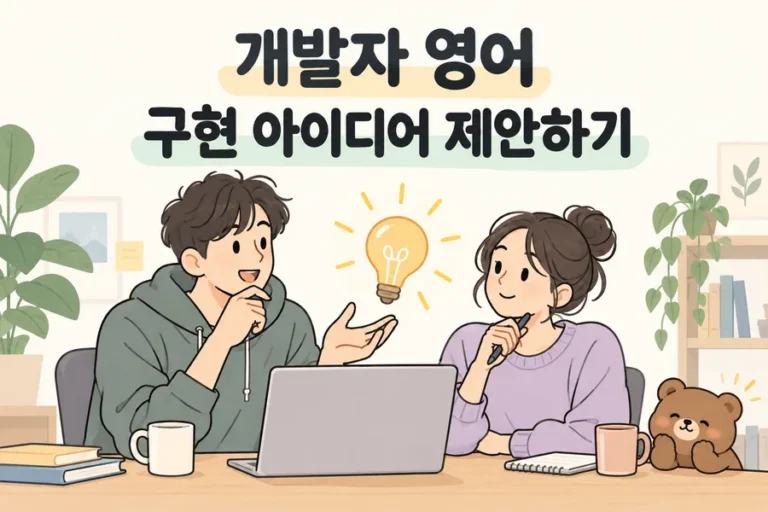 개발자 영어 구현 아이디어 제안하기 주제 일러스트