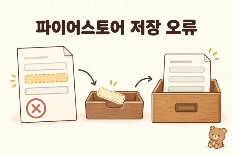 파이어스토어 문서에서 정의되지 않은 선택 필드를 걸러 저장하는 과정
