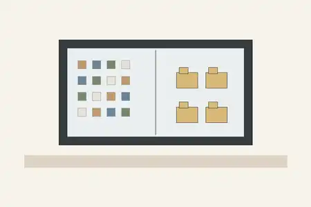 회사 PC 바탕화면과 폴더를 정리하는 화면
