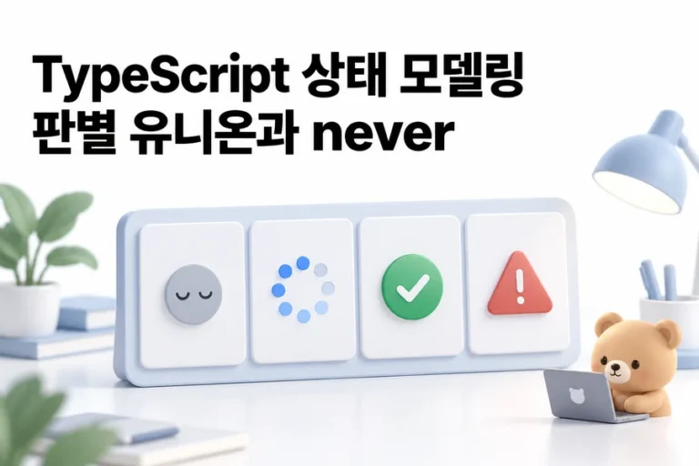 TypeScript 고급 상태 모델링: 판별 유니온과 never 타입 테스트 표지