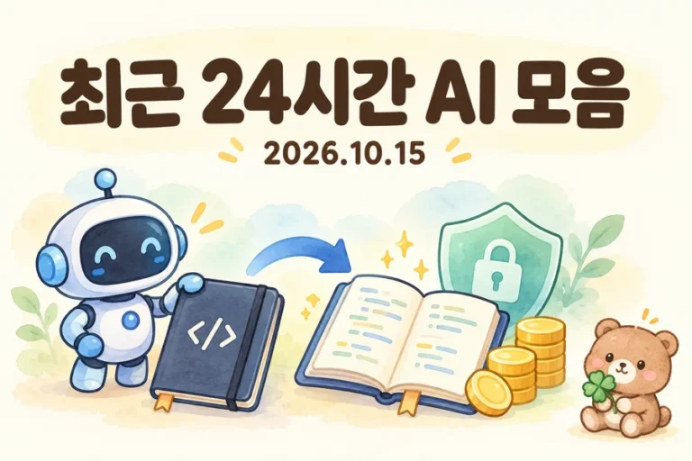 2026년 10월 15일 최근 24시간 AI 모음: 모델 변경과 도구 선택, 데이터·비용 조건을 표현한 일러스트
