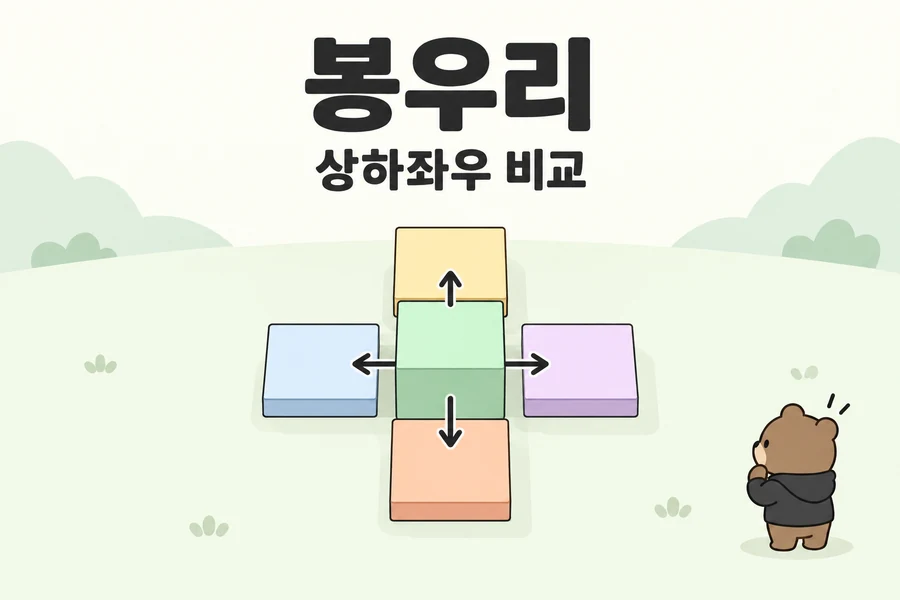 격자에서 가운데 높은 칸과 상하좌우 이웃을 비교하는 봉우리 풀이 표지